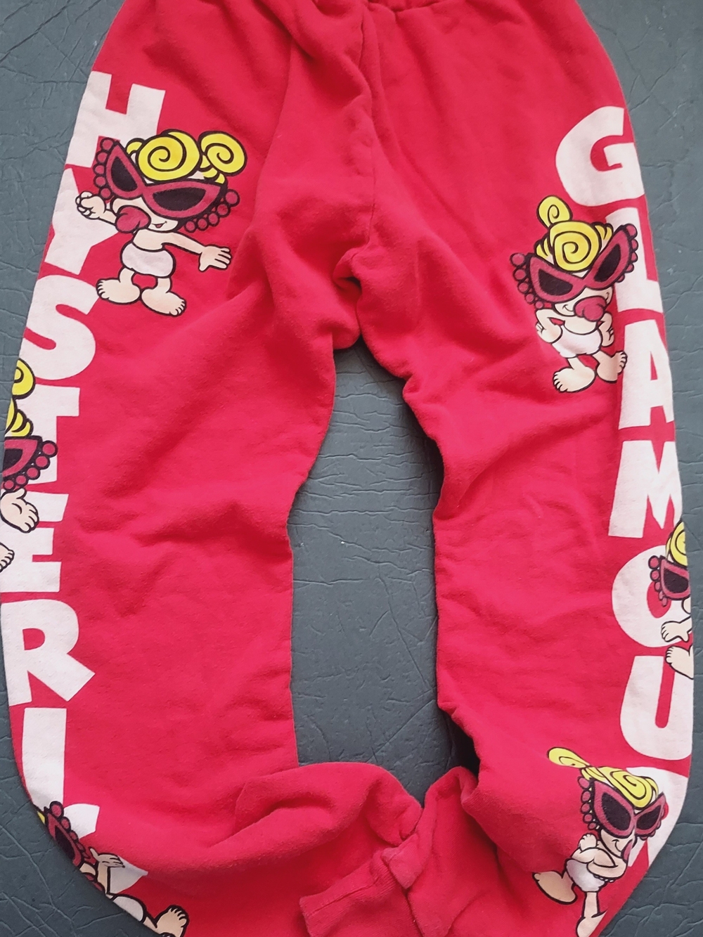 Japan Hysteric Glamour lovely pattern Red Graphic Jogger Pants girl boy